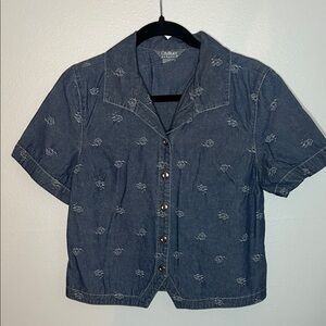 City Blues by Koret Denim Button-Down Shirt with Embroidery